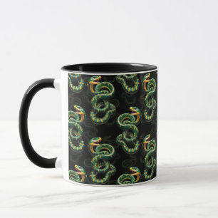Schwarzer Hintergrund Schlange Muster Design Tasse