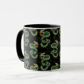 Schwarzer Hintergrund Schlange Muster Design Tasse (Vorderseite Links)