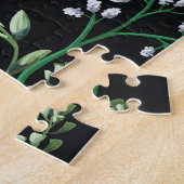 Schwarzer Hintergrund Sonnenblumenmuster Puzzle (Seite)