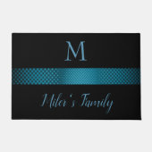 Schwarzer Hintergrund und blaugraue Streifen Fußmatte (Vorderseite)