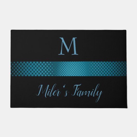 Schwarzer Hintergrund und blaugraue Streifen Fußmatte (Vorderseite)