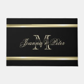 Schwarzer Hintergrund und goldene Streifen Fußmatte (Vorderseite)