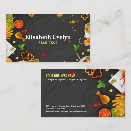 Schwarzer Hintergrund Visitenkarte (Vorne/Hinten)