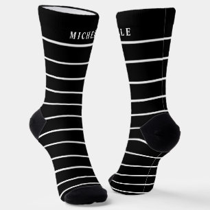 Schwarzer Hintergrund Weißer Individuelle Name Str Socken