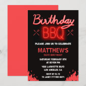 Schwarzer Hinterhof Grillen 56. Geburtstag Einladung (Vorne/Hinten)