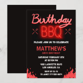 Schwarzer Hinterhof Grillen 68. Geburtstag Einladung (Vorne/Hinten)