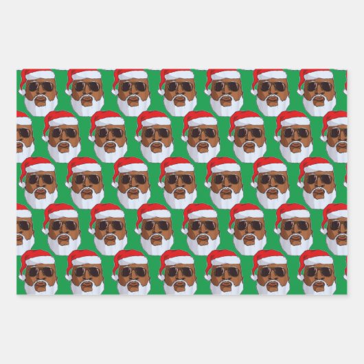 Schwarzer Hip Hop Santa Claus Afrikanischer Amerik Geschenkpapier Set (Vorderseite 3)