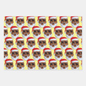 Schwarzer Hip Hop Santa Claus Afroamerikanischer W Geschenkpapier Set (Vorderseite 2)