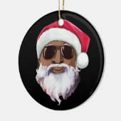 Schwarzer Hip Hop Santa Claus Neuheit Afrikanische Keramik Ornament (Links)