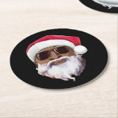 Schwarzer Hip Hop Santa Claus Neuheit Afrikanische Runder Pappuntersetzer (Angewinkelt)