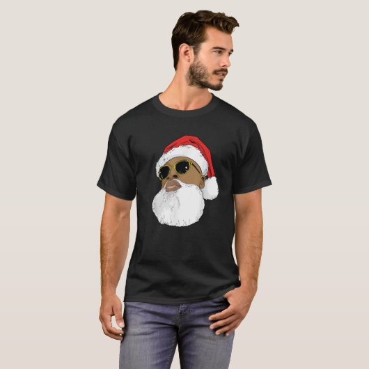 Schwarzer Hip Hop Santa Claus Neuheit Afrikanische T-Shirt (Vorne ganz)