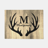 Schwarzer Hirsch Antlers Barn Wood Planks - Person Fußmatte (Vorderseite)