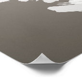 Schwarzer Hirschkopf auf weiß | Poster (Ecke)