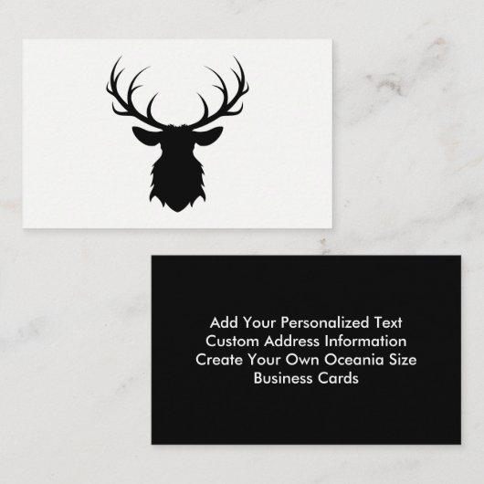 Schwarzer Hirschkopf mit Antler-Silhouette Visitenkarte (Vorne/Hinten)