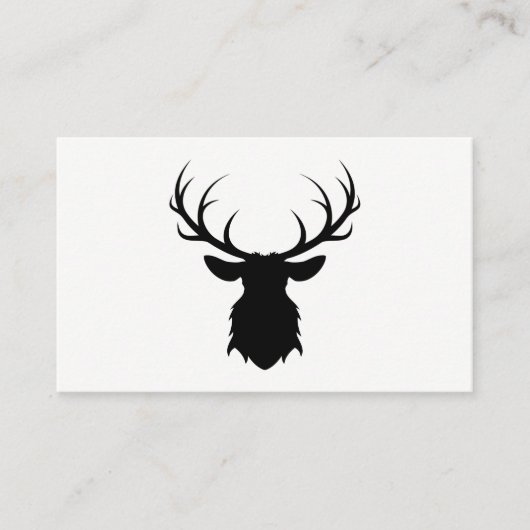 Schwarzer Hirschkopf mit Antler-Silhouette Visitenkarte (Vorderseite)
