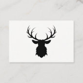 Schwarzer Hirschkopf mit Antler-Silhouette Visitenkarte (Vorderseite)