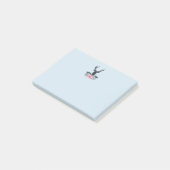 Schwarzer Hirschkopf mit rosa Blume und Berge Post-it Klebezettel (angewinkelt)