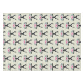 Schwarzer Hirschkopf mit rosa Blume und Berge Tischdecke (Vorderseite (Horizontal))