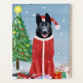 Schwarzer Hirte Hund in Schnee Weihnachtsgeschenke Planer (Rückseite)