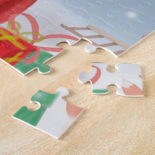 Schwarzer Hirte Hund in Schnee Weihnachtsgeschenke Puzzle (Seite)