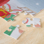 Schwarzer Hirte Hund in Schnee Weihnachtsgeschenke Puzzle (Seite)