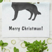 Schwarzer Hirte Hundewinterwald mit Text Geschirrtuch (Gefaltet)