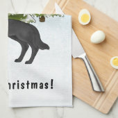 Schwarzer Hirte Hundewinterwald mit Text Geschirrtuch (Viertel Falte)