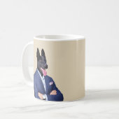 Schwarzer Hirte im Anzug - Humanimal Kaffeetasse (Vorderseite Links)