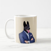 Schwarzer Hirte im Anzug - Humanimal Kaffeetasse (Links)