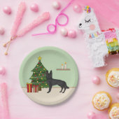 Schwarzer Hirte und Weihnachtsbaum Pappteller (Party)