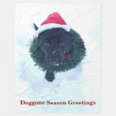 Schwarzer Hirte Welpe in einem Kranz Fleecedecke (Vorderseite)