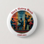 Schwarzer Historienmonat Jazzband Pinback Button (Vorderseite)