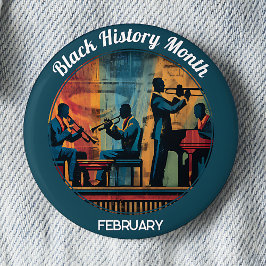 Schwarzer Historienmonat Jazzband Pinback Button
