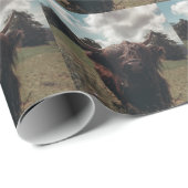 Schwarzer Hochland Schottische Kuh Weiden Vintag R Geschenkpapier (Rolleneckpunkt)