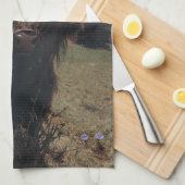 Schwarzer Hochland Schottische Kuh Weiden Vintag R Geschirrtuch (Viertel Falte)