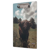Schwarzer Hochland Schottische Kuh Weiden Vintag R Klemmbrett (Links)