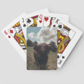 Schwarzer Hochland Schottische Kuh Weiden Vintag R Spielkarten (Rückseite)