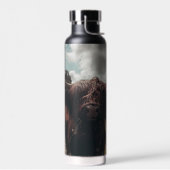 Schwarzer Hochland Schottische Kuh Weiden Vintag R Trinkflasche (Links)