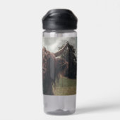 Schwarzer Hochland Schottische Kuh Weiden Vintag R Trinkflasche (Rückseite)