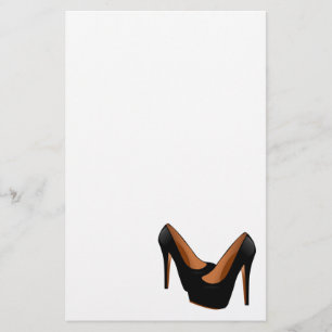 Schwarzer hoher Heels Briefpapier