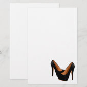 Schwarzer hoher Heels Briefpapier (Vorne/Hinten)