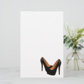 Schwarzer hoher Heels Briefpapier (Stehend Vorderseite)