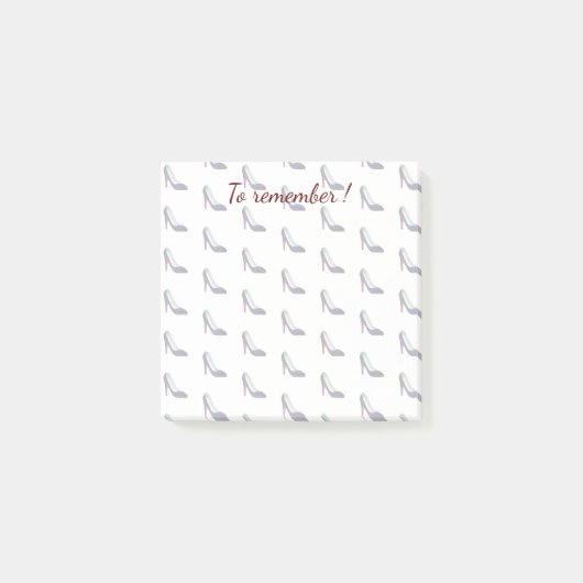 Schwarzer hoher Heels Emoji Post-it Klebezettel (Vorderseite)