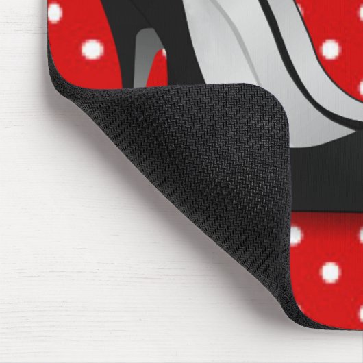 Schwarzer hoher Heels-rotes weißes Mousepad (Ecke)