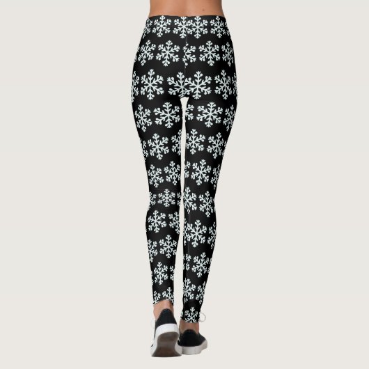 Schwarzer Holiday Snowflake Leggings (Rückseite)