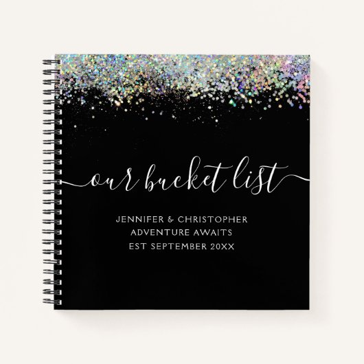 Schwarzer Holografischer Glitzer - unsere Schaufel Notizblock (Vorderseite)