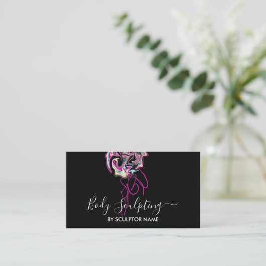 Schwarzer Hologramm-Marmor, der den Ästhetiker ums Visitenkarte (Stehend Vorderseite)