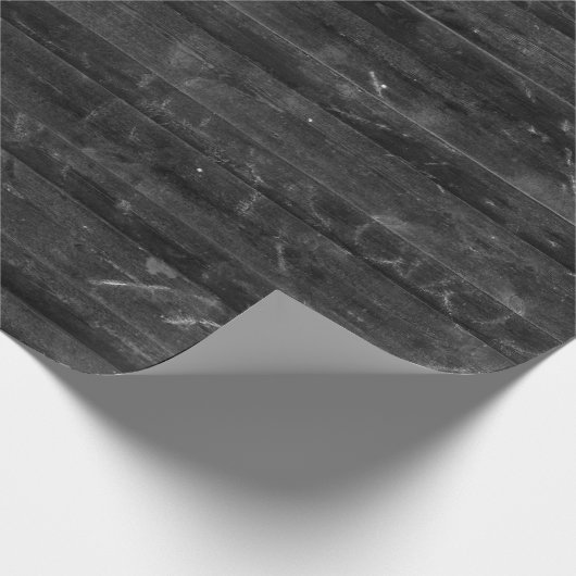 Schwarzer Holzhintergrund Geschenkpapier (Ecke)