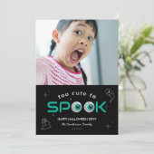 Schwarzer Horror Auge zu Niedlich, Halloween Foto Karte (Stehend Vorderseite)