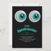 Schwarzer Horror Augen Spooktacular Halloween-Part Karte (Vorderseite)